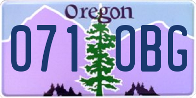 OR license plate 071OBG