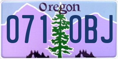 OR license plate 071OBJ