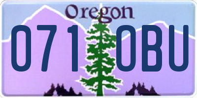 OR license plate 071OBU