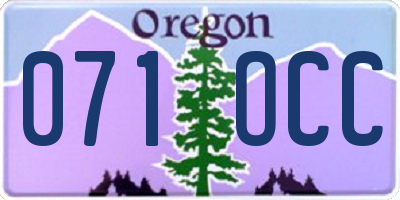 OR license plate 071OCC