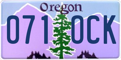 OR license plate 071OCK