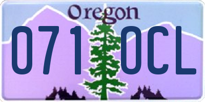 OR license plate 071OCL