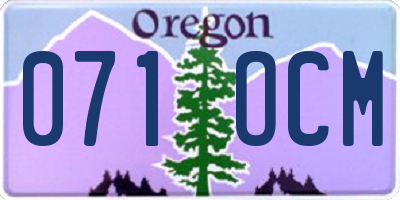 OR license plate 071OCM