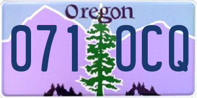OR license plate 071OCQ