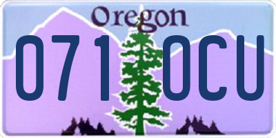 OR license plate 071OCU