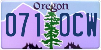 OR license plate 071OCW