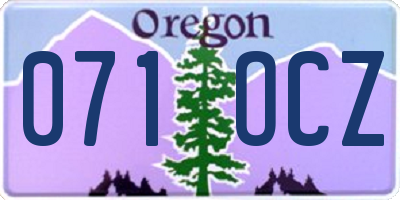 OR license plate 071OCZ