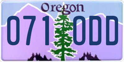 OR license plate 071ODD
