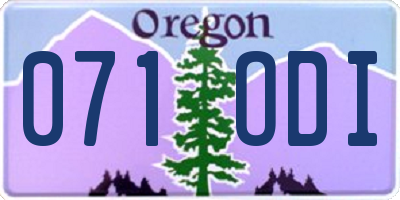 OR license plate 071ODI
