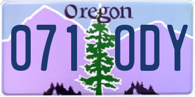 OR license plate 071ODY