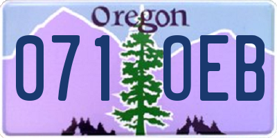 OR license plate 071OEB
