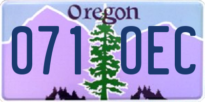 OR license plate 071OEC