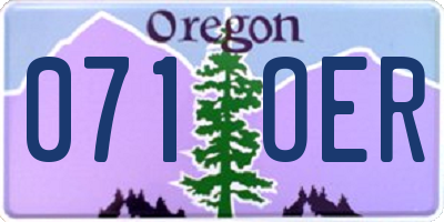 OR license plate 071OER