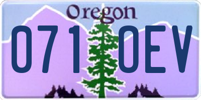 OR license plate 071OEV