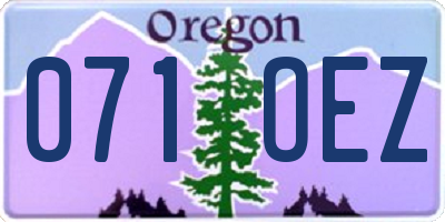 OR license plate 071OEZ