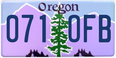 OR license plate 071OFB