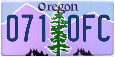 OR license plate 071OFC