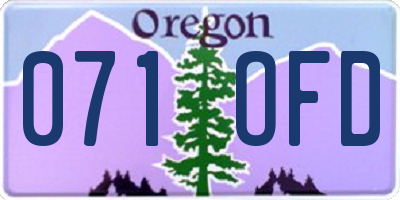 OR license plate 071OFD