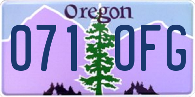 OR license plate 071OFG
