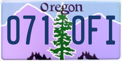 OR license plate 071OFI