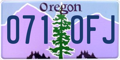 OR license plate 071OFJ