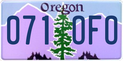 OR license plate 071OFO