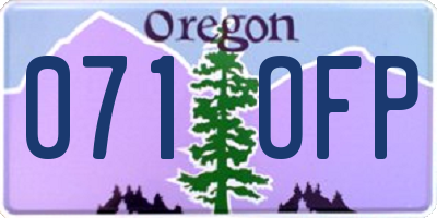 OR license plate 071OFP