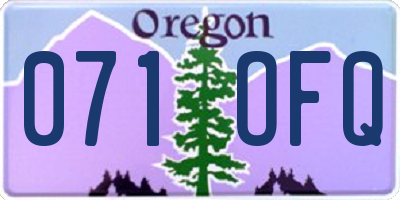 OR license plate 071OFQ
