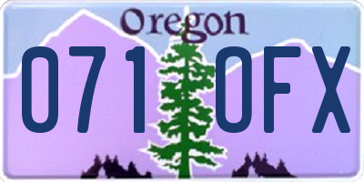 OR license plate 071OFX