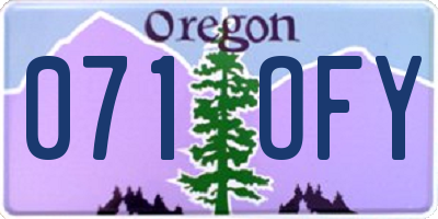 OR license plate 071OFY