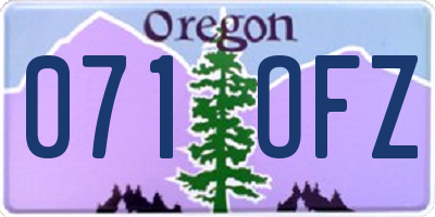 OR license plate 071OFZ
