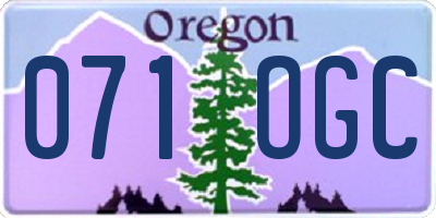 OR license plate 071OGC