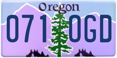 OR license plate 071OGD