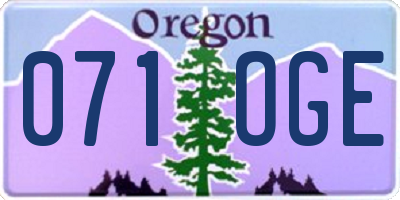 OR license plate 071OGE