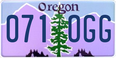 OR license plate 071OGG
