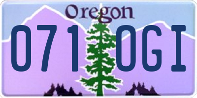OR license plate 071OGI