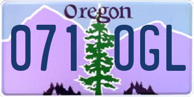 OR license plate 071OGL