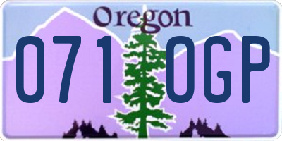 OR license plate 071OGP
