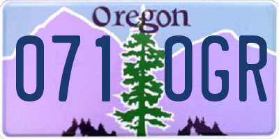 OR license plate 071OGR