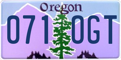 OR license plate 071OGT