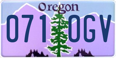 OR license plate 071OGV