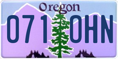 OR license plate 071OHN