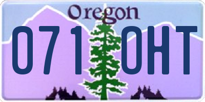 OR license plate 071OHT