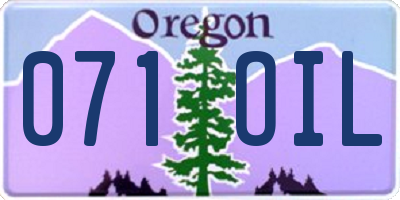OR license plate 071OIL