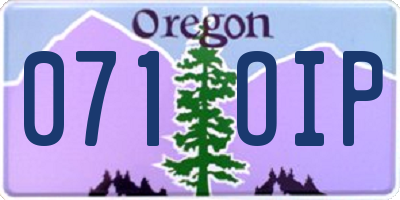 OR license plate 071OIP