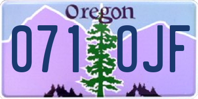 OR license plate 071OJF
