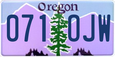 OR license plate 071OJW