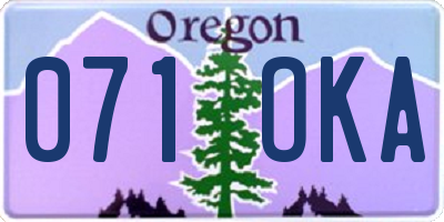 OR license plate 071OKA