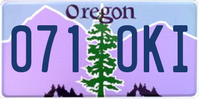 OR license plate 071OKI