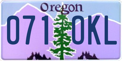 OR license plate 071OKL